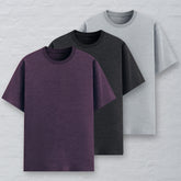 Pack of 3 - (Purple, Black & Grey) Everyday Tee